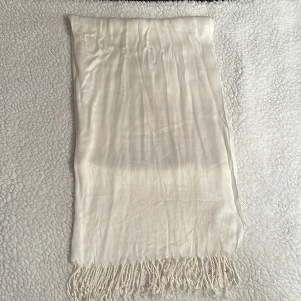Nice. Elegant. Clean. White scarf